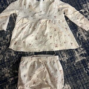 Jamie Kay Cream Floral Kids Pajama Set